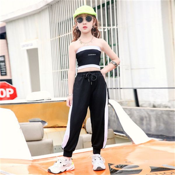 girls suit 2022 color matching casual trousers two-piece fashion trend performance clothes big children and teenagers, White
girls suit 2022 color matching casual trousers two-piece fashion trend performance clothes big children and teenagers, White
