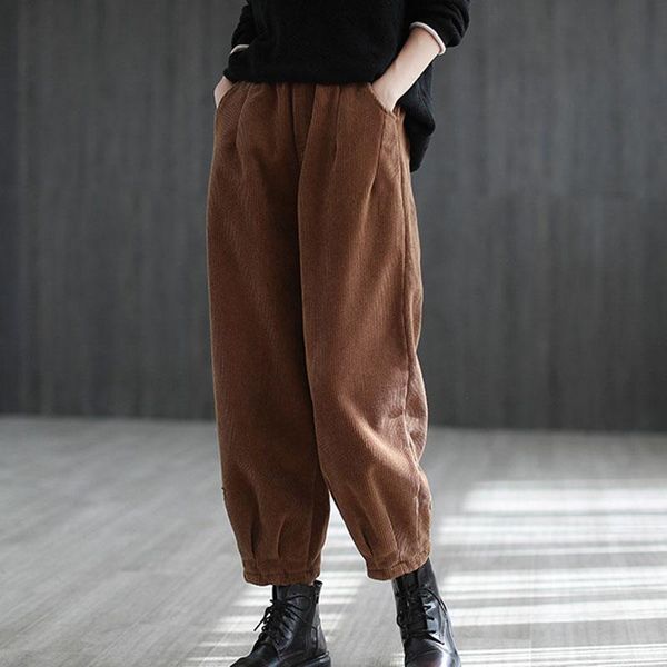 women's pants & capris johnature women plush loose corduroy slacks solid color elastic waist harem 2021 autumn vintage comfortable trou, Black;white
women's pants & capris johnature women plush loose corduroy slacks solid color elastic waist harem 2021 autumn vintage comfortable trou, Black;white