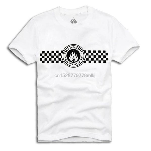 men's t-shirts black label original skate t-shirt emergency gingham checkered track fashion men casual summer t shirt design, White;black
men's t-shirts black label original skate t-shirt emergency gingham checkered track fashion men casual summer t shirt design, White;black