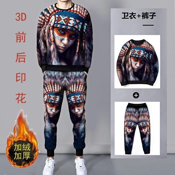 men's tracksuits mens clothes printed casual sweater suit 2021 winter 3d neck thick warm sweatshirt + pants 2-piece set, Gray
men's tracksuits mens clothes printed casual sweater suit 2021 winter 3d neck thick warm sweatshirt + pants 2-piece set, Gray