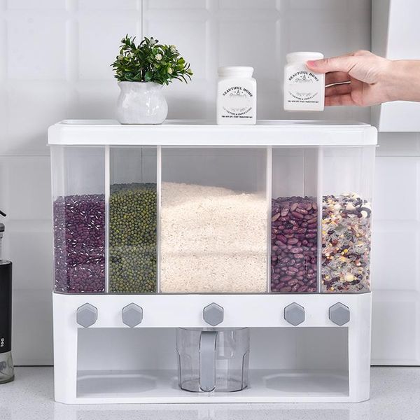 wall-mounted separate grain cereal can rice storage cylinder automatic plastic box for kitchen xh8z bottles & jars
wall-mounted separate grain cereal can rice storage cylinder automatic plastic box for kitchen xh8z bottles & jars