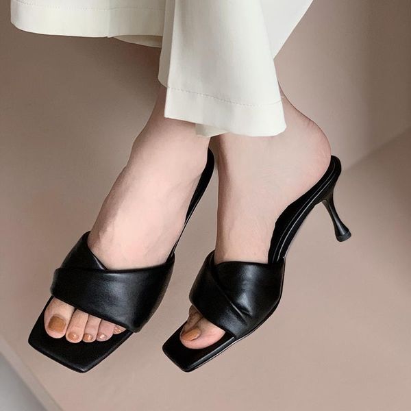 retro genuine leather high heels slipper shoes women fashion summer woman black white orange open toe flop flips slippers
retro genuine leather high heels slipper shoes women fashion summer woman black white orange open toe flop flips slippers