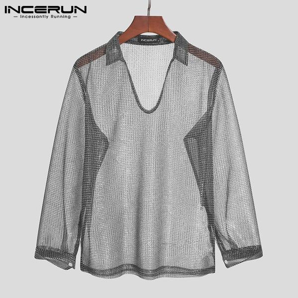 men's casual shirts men shirt mesh lapel streetwear long sleeve see through party nightclub camisas 2021 breathable clothing incerun s-, White;black
men's casual shirts men shirt mesh lapel streetwear long sleeve see through party nightclub camisas 2021 breathable clothing incerun s-, White;black