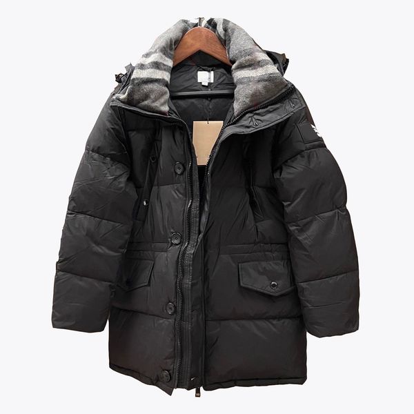 british style designer luxury mens long down jacket canada north winter hooded patchwork fleece plaid collar coat jackets outdoor men women, Black
british style designer luxury mens long down jacket canada north winter hooded patchwork fleece plaid collar coat jackets outdoor men women, Black