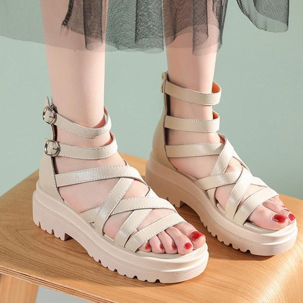 sandals 2021 cross-tied genuine leather ankle strap buckle platform wedges female shoes fashion rome thick bottom open toe women, Black
sandals 2021 cross-tied genuine leather ankle strap buckle platform wedges female shoes fashion rome thick bottom open toe women, Black