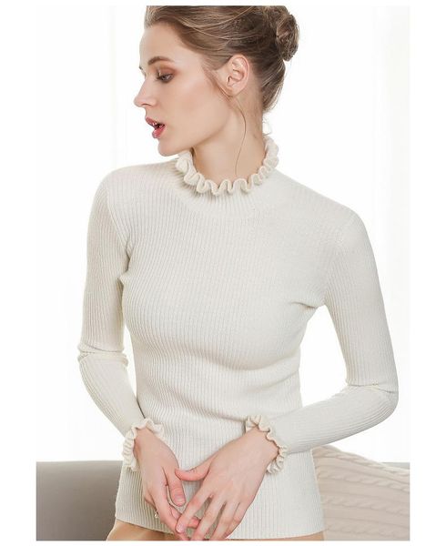 women's sweaters half turtleneck sweater autumn solid color sleeve slim knit long ruffle a153, White;black
women's sweaters half turtleneck sweater autumn solid color sleeve slim knit long ruffle a153, White;black