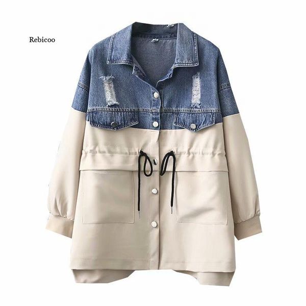 women's jackets jeans jacket women clothes drawstring denim coat harajuku patchwork plus size long sleeve windbreaker female, Black;brown
women's jackets jeans jacket women clothes drawstring denim coat harajuku patchwork plus size long sleeve windbreaker female, Black;brown