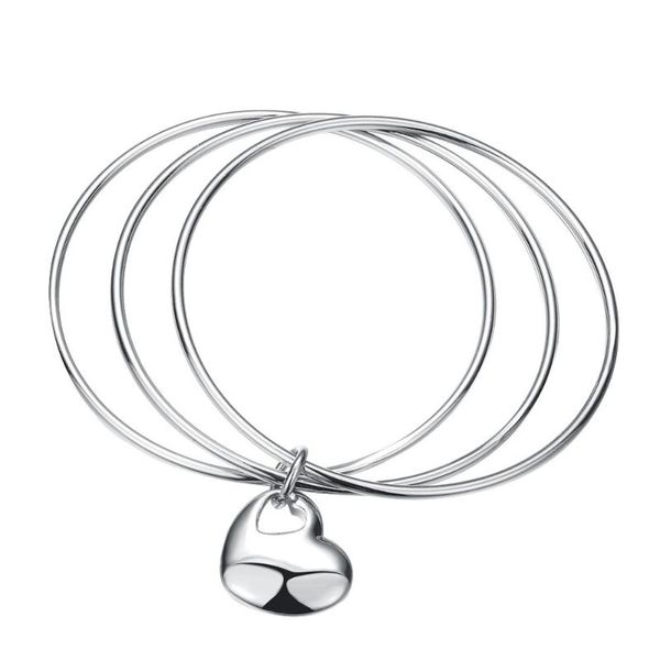bangle silver color wedding lady love cute women three laps hanging hearts bracelet, Black
bangle silver color wedding lady love cute women three laps hanging hearts bracelet, Black