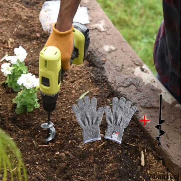 power tool sets 4x22cm carbon steel garden auger spiral drill bit planting hole digger tool& anti-cut level 5 safety work gloves combination
power tool sets 4x22cm carbon steel garden auger spiral drill bit planting hole digger tool& anti-cut level 5 safety work gloves combination