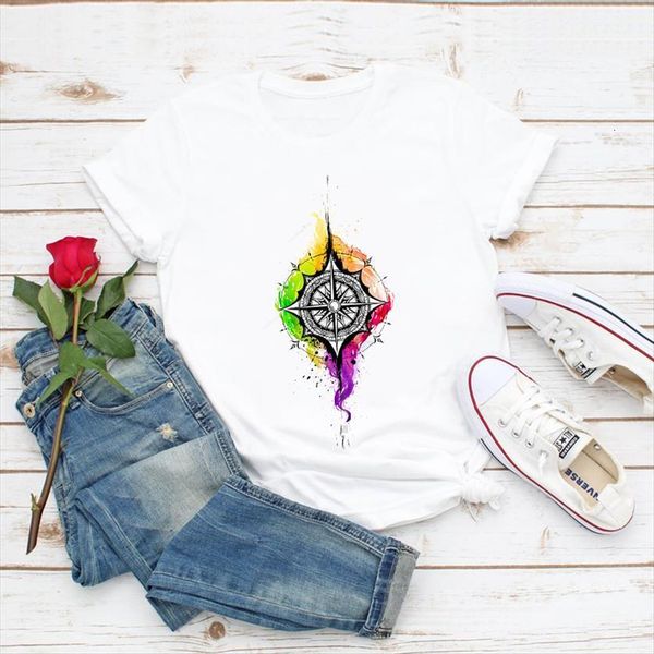 fashion watercolor painting print clothes women summer graphic female ladies womens tee, White
fashion watercolor painting print clothes women summer graphic female ladies womens tee, White