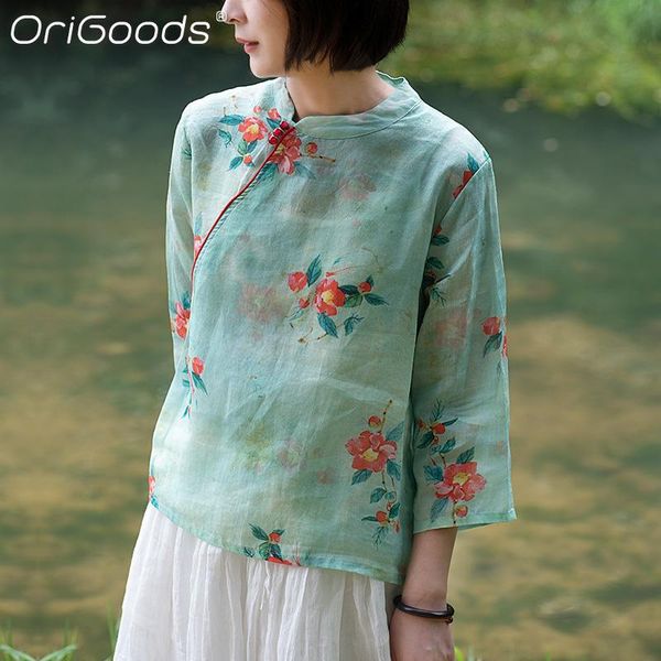 women's blouses & shirts origoods summer flower print blouse women chinese style traditonal floral thin ramie shirt casual brand e024, White
women's blouses & shirts origoods summer flower print blouse women chinese style traditonal floral thin ramie shirt casual brand e024, White