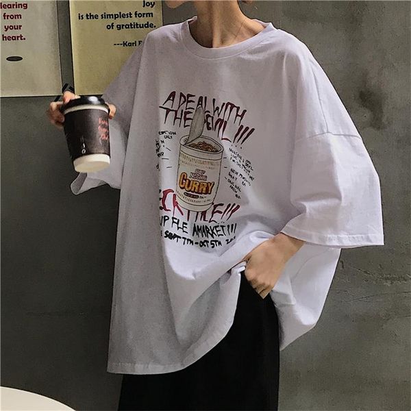 women's t-shirt korean version 2021 style graffiti short-sleeved loose round neck bottoming shirt mid-length top, White
women's t-shirt korean version 2021 style graffiti short-sleeved loose round neck bottoming shirt mid-length top, White