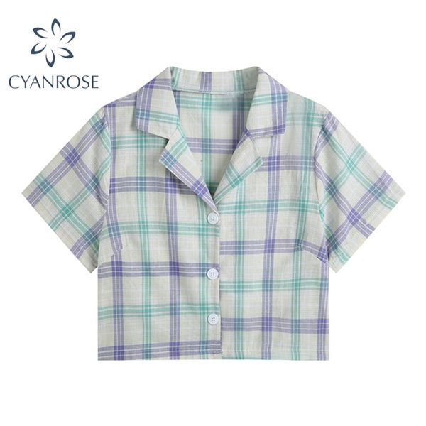 plaid cardigan crop blouses for ladies fashion korean streetwear casual short sleeve shirts women elegant sweet 210430, White
plaid cardigan crop blouses for ladies fashion korean streetwear casual short sleeve shirts women elegant sweet 210430, White