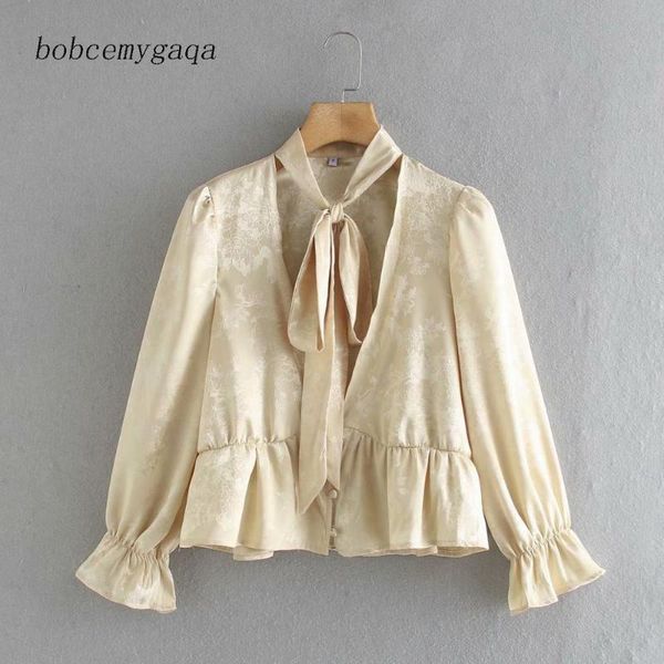 vintage ruffled peplum blouse women long flare sleeve bow shirt button up v neck women's blouses & shirts, White
vintage ruffled peplum blouse women long flare sleeve bow shirt button up v neck women's blouses & shirts, White