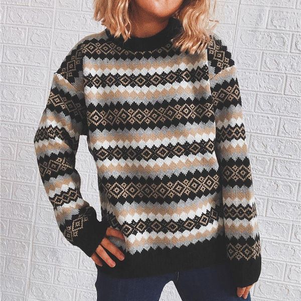 women's sweaters ladies pullover crew neck sweater fashion autumn temperament knitting jumper knitwear, White;black
women's sweaters ladies pullover crew neck sweater fashion autumn temperament knitting jumper knitwear, White;black
