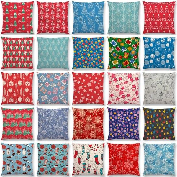 cushion/decorative pillow merry christmas day trees gifts snowflake stars ornaments floral pattern cushion cover coussin carre 45/45 cojines
cushion/decorative pillow merry christmas day trees gifts snowflake stars ornaments floral pattern cushion cover coussin carre 45/45 cojines