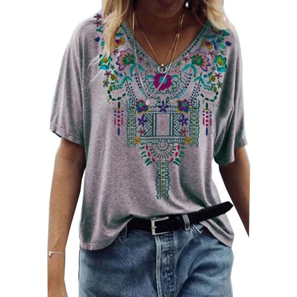 women's t-shirt v neck short sleeve floral print summer fahsion women racial printed s-5xl loose tee wdc7342, White
women's t-shirt v neck short sleeve floral print summer fahsion women racial printed s-5xl loose tee wdc7342, White