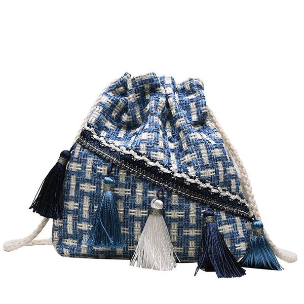 shoulder bags ethnic style tassel bucket bag 2021 mini plaid woven messenger women's fashionable purses
shoulder bags ethnic style tassel bucket bag 2021 mini plaid woven messenger women's fashionable purses