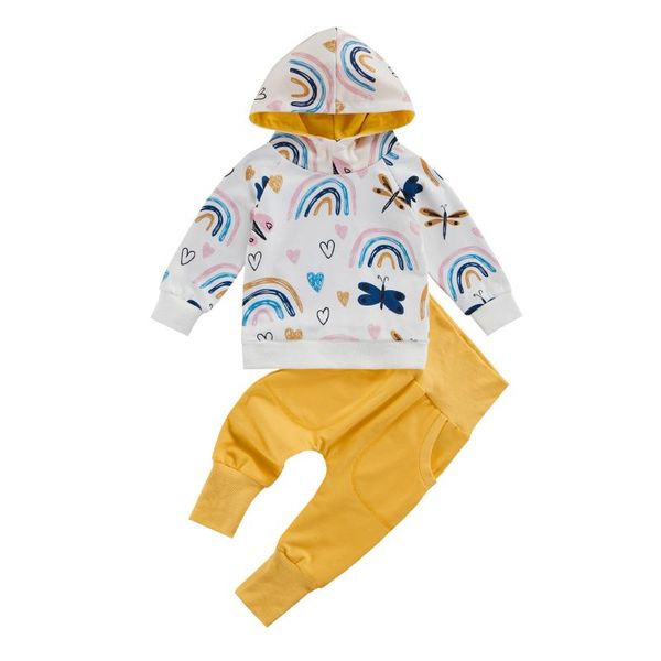 clothing sets 0-24m baby girl clothes two piece set butterfly rainbow heart pattern hooded sweatshirt elastic high waist pants, White
clothing sets 0-24m baby girl clothes two piece set butterfly rainbow heart pattern hooded sweatshirt elastic high waist pants, White