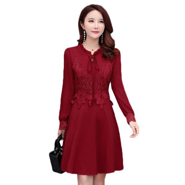 casual dresses spring women dress fashion lace stitching ruffled collar long-sleeved office plus size 4xl ladies elegant party, Black;gray
casual dresses spring women dress fashion lace stitching ruffled collar long-sleeved office plus size 4xl ladies elegant party, Black;gray