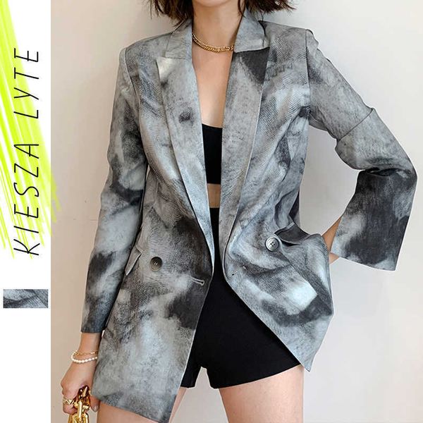 vintage women blazer autumn fashion long sleeve personality print suit jacket trend coat outwear 210608, White;black
vintage women blazer autumn fashion long sleeve personality print suit jacket trend coat outwear 210608, White;black