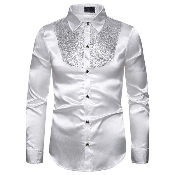 men's casual shirts men shirt sequin glitter long sleeve silk satin shiny party dance nightclub prom costume male streetwear, White;black
men's casual shirts men shirt sequin glitter long sleeve silk satin shiny party dance nightclub prom costume male streetwear, White;black