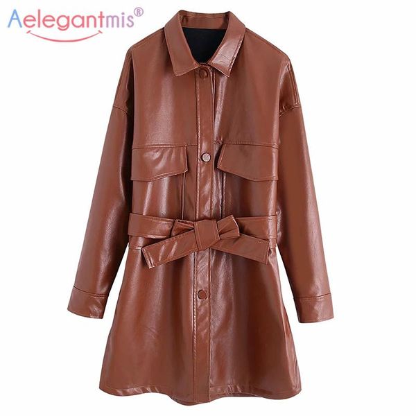 women's leather & faux aelegantmis long jacket women with belt korea loose casual vintage pu female motorcycle outwear fashion, Black
women's leather & faux aelegantmis long jacket women with belt korea loose casual vintage pu female motorcycle outwear fashion, Black