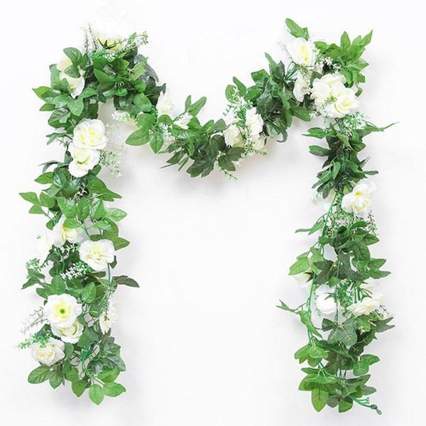 decorative flowers & wreaths 2x 2.4m artificial flower silk rose garland vine ivy green leaves leaf home wedding party el office garden deco
decorative flowers & wreaths 2x 2.4m artificial flower silk rose garland vine ivy green leaves leaf home wedding party el office garden deco