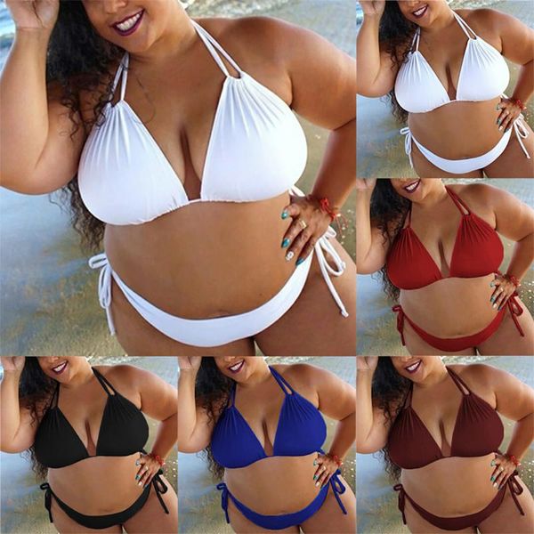 women's swimwear women solid color summer holiday bikini set push-up padded brazilian halter lace up beach swimsuit, White;black
women's swimwear women solid color summer holiday bikini set push-up padded brazilian halter lace up beach swimsuit, White;black