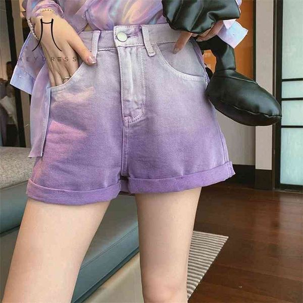 high waist gradient purple denim shorts vintage female summer streetwear loose wide leg women fashion bottoms 210517, White;black
high waist gradient purple denim shorts vintage female summer streetwear loose wide leg women fashion bottoms 210517, White;black