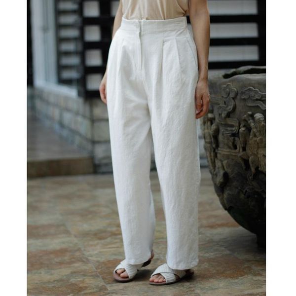 women's pants & capris women autumn cotton linen solid color elastic waist loose vintage casual retro trousers female flax 2021, Black;white
women's pants & capris women autumn cotton linen solid color elastic waist loose vintage casual retro trousers female flax 2021, Black;white
