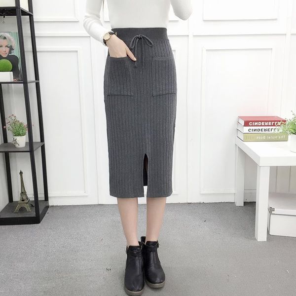 skirts autumn winter women long pencil skirt split high waist pockets knitted female slim bodycon package hip midi sf1238, Black
skirts autumn winter women long pencil skirt split high waist pockets knitted female slim bodycon package hip midi sf1238, Black
