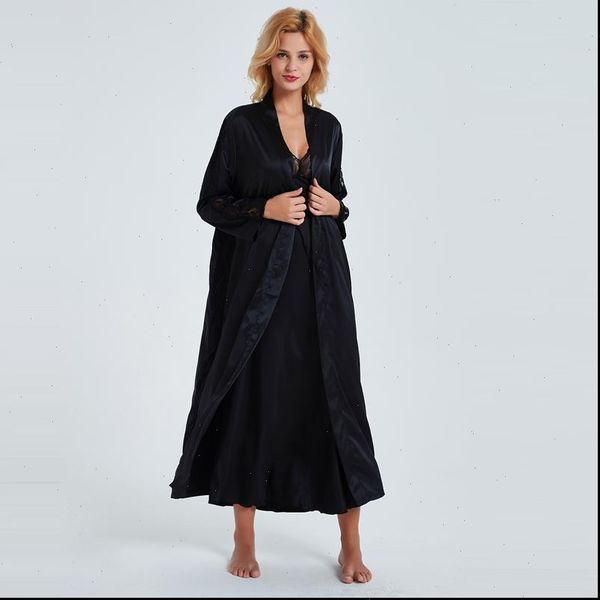 brand long design women sleepwear nightdress bathrobes two pieces robe gown sets ankle length nightwear, Black;red
brand long design women sleepwear nightdress bathrobes two pieces robe gown sets ankle length nightwear, Black;red