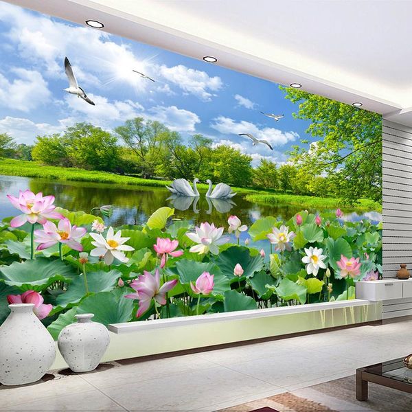 wallpapers custom po wallpaper lotus pond swan lake nature landscape large murals papel de parede 3d living room decoration wall mural
wallpapers custom po wallpaper lotus pond swan lake nature landscape large murals papel de parede 3d living room decoration wall mural