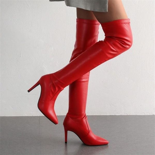 boots grey apricot red wedding shoes pointed women's thin heel high elastic knee size, Black
boots grey apricot red wedding shoes pointed women's thin heel high elastic knee size, Black