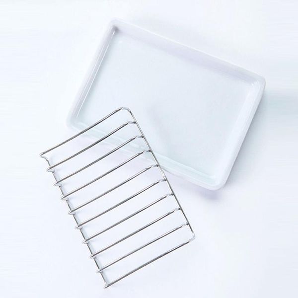 ceramic soap dish stainless steel holder bathroom shower double layer draining box dishes
ceramic soap dish stainless steel holder bathroom shower double layer draining box dishes