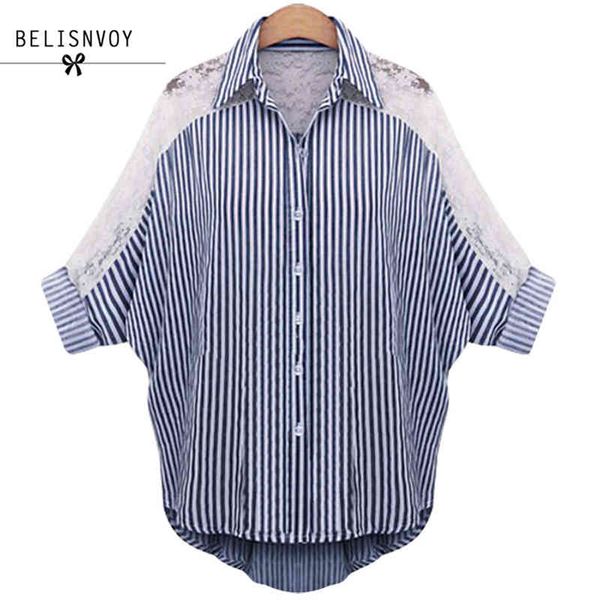 l-5xl 6xl plus size women clothing autumn blouses lace shirt turn down collar striped female batwing sleeve blusas 210520, White
l-5xl 6xl plus size women clothing autumn blouses lace shirt turn down collar striped female batwing sleeve blusas 210520, White