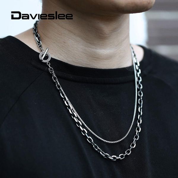 layered gunmetal stainless steel necklace for men oxidized box cable rolo link chain punk neck jewelry gifts party ltns024 chains, Silver
layered gunmetal stainless steel necklace for men oxidized box cable rolo link chain punk neck jewelry gifts party ltns024 chains, Silver