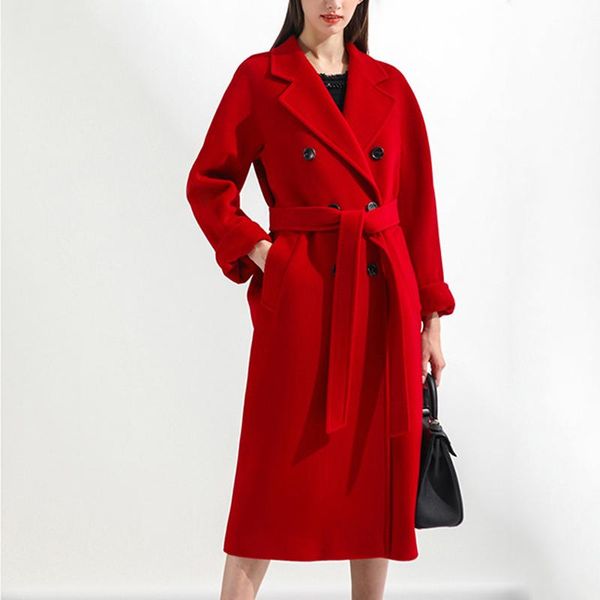 women's wool & blends women winter imitation woolen coat elegant double breasted lapel long jacket office lady warm outerwear fashion b, Black
women's wool & blends women winter imitation woolen coat elegant double breasted lapel long jacket office lady warm outerwear fashion b, Black