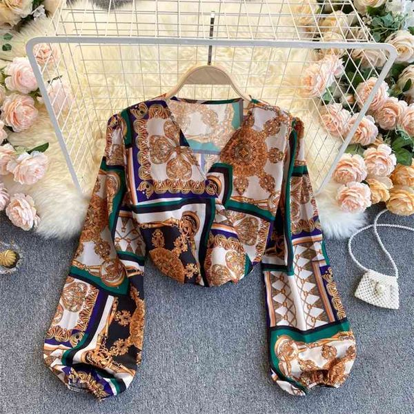 spring style european american retro printed chiffon blouse femininity v-neck slim blusa short puff sleeve shirt c258 210506, White
spring style european american retro printed chiffon blouse femininity v-neck slim blusa short puff sleeve shirt c258 210506, White