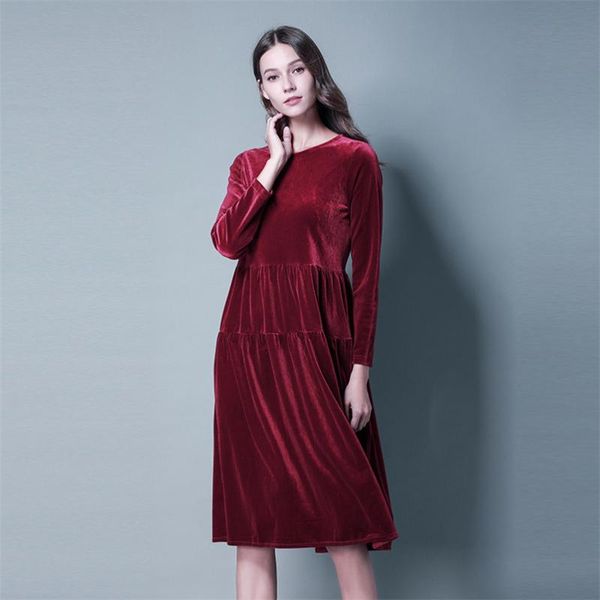 casual dresses large size midi pleated velvet dress women 2021 autumn elegant green black wine 10 colors full sleeve -8xl, Black;gray
casual dresses large size midi pleated velvet dress women 2021 autumn elegant green black wine 10 colors full sleeve -8xl, Black;gray