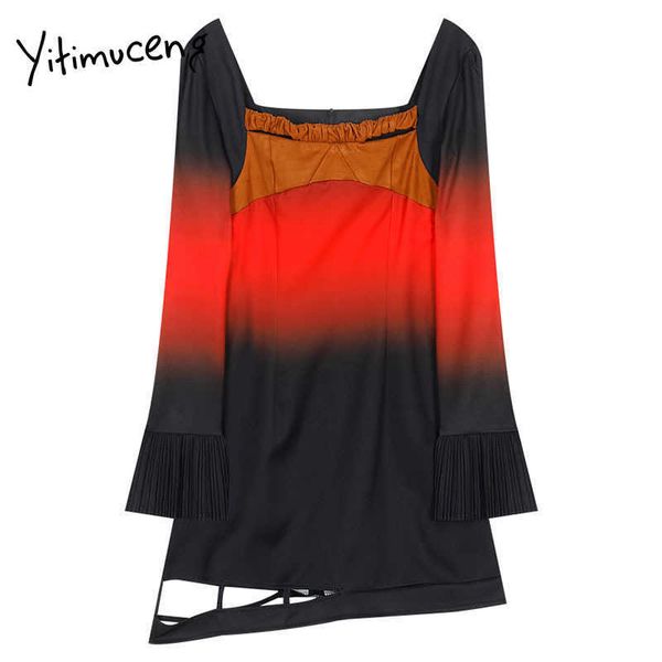 yitimuceng streetwear folds dresses for women mini a-line spring slash neck high waist long sleeve french fashion clothing 210601, Black;gray
yitimuceng streetwear folds dresses for women mini a-line spring slash neck high waist long sleeve french fashion clothing 210601, Black;gray