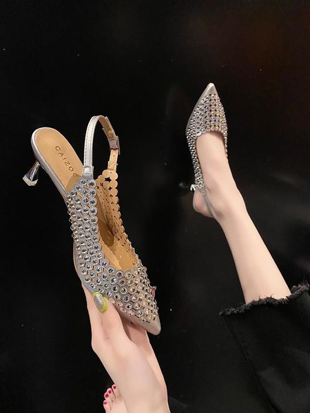 dress shoes temperament pointed toe stiletto hollow fashion buckle high heel ladies sandals summer style., Black
dress shoes temperament pointed toe stiletto hollow fashion buckle high heel ladies sandals summer style., Black