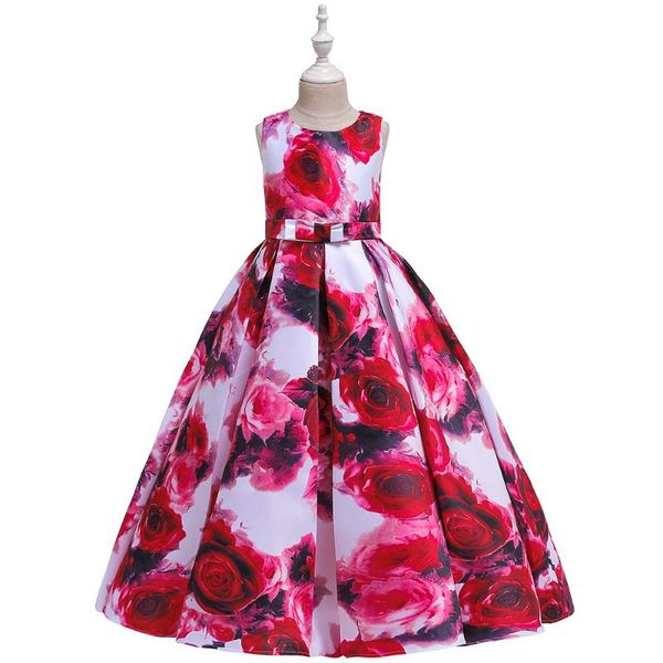 girls dress summer flower print teenagers clothing for bow belt kids wear party wedding vestido 4 6 8 10 12 14 years girl's dresses, Red;yellow
girls dress summer flower print teenagers clothing for bow belt kids wear party wedding vestido 4 6 8 10 12 14 years girl's dresses, Red;yellow