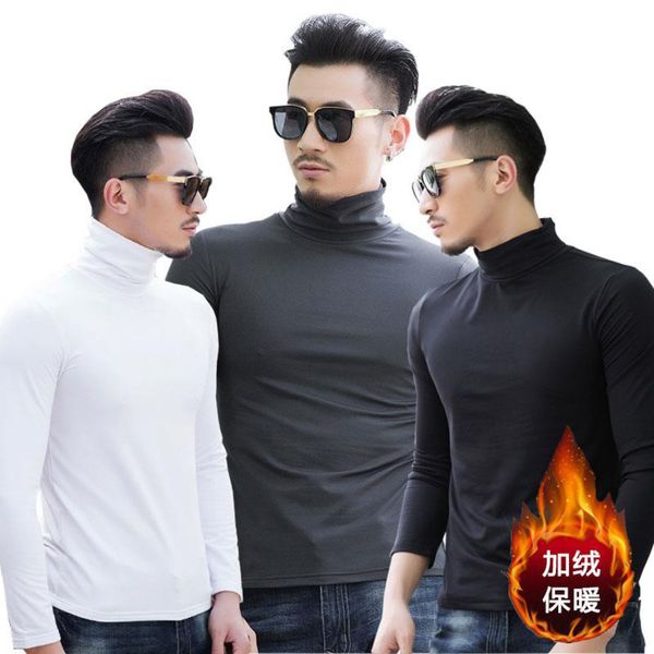 autumn and winter plush high neck bottoming shirt long sve solid color warm men's t-shirt, White;black
autumn and winter plush high neck bottoming shirt long sve solid color warm men's t-shirt, White;black