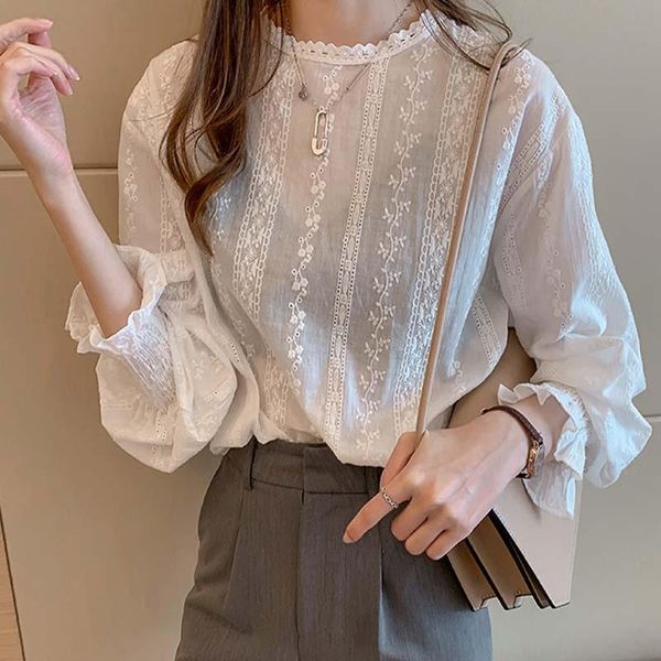 women's blouses & shirts summer elegant long sleeve lantern crochet lace women vintage blouse top, White
women's blouses & shirts summer elegant long sleeve lantern crochet lace women vintage blouse top, White