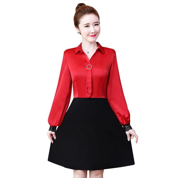 casual dresses spring holiday false two patchwork korean fashion women dress big yards, Black;gray
casual dresses spring holiday false two patchwork korean fashion women dress big yards, Black;gray