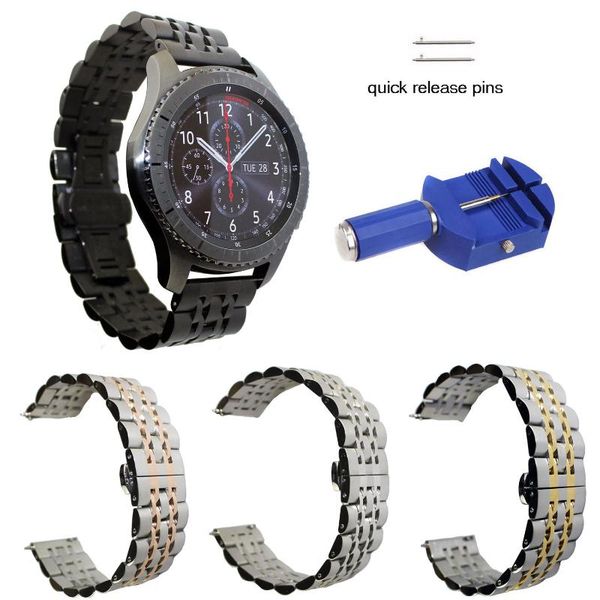 watch bands 7-beads butterfly buckle stainless steel link bracelet strap for samsung galaxy gear s3 frontier band classic, Black;brown
watch bands 7-beads butterfly buckle stainless steel link bracelet strap for samsung galaxy gear s3 frontier band classic, Black;brown