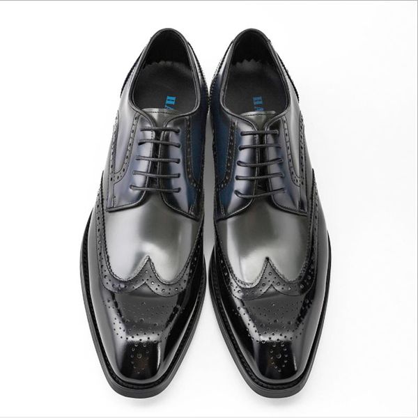 luxury business layer cowhide leather shoes formal wear lace up brooch carved fashion men's office wedding dress, Black
luxury business layer cowhide leather shoes formal wear lace up brooch carved fashion men's office wedding dress, Black