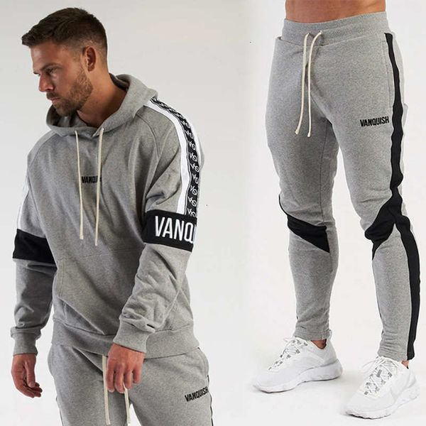 tracksuits brothers men's muscle spring and autumn sports leisure suit fitness hooded sweater slim pants two piece set, Gray
tracksuits brothers men's muscle spring and autumn sports leisure suit fitness hooded sweater slim pants two piece set, Gray